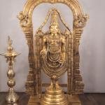 Pure Brass Tirupati Balaji Lord Venkateshwara Statue with Thiruvarchi - 40" | Embrace Divine Blessings | Majestic Idol for Spiritual Focal Point | Original Perumal Statue